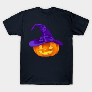A Short Witchy Pumpkin (Blue) T-Shirt